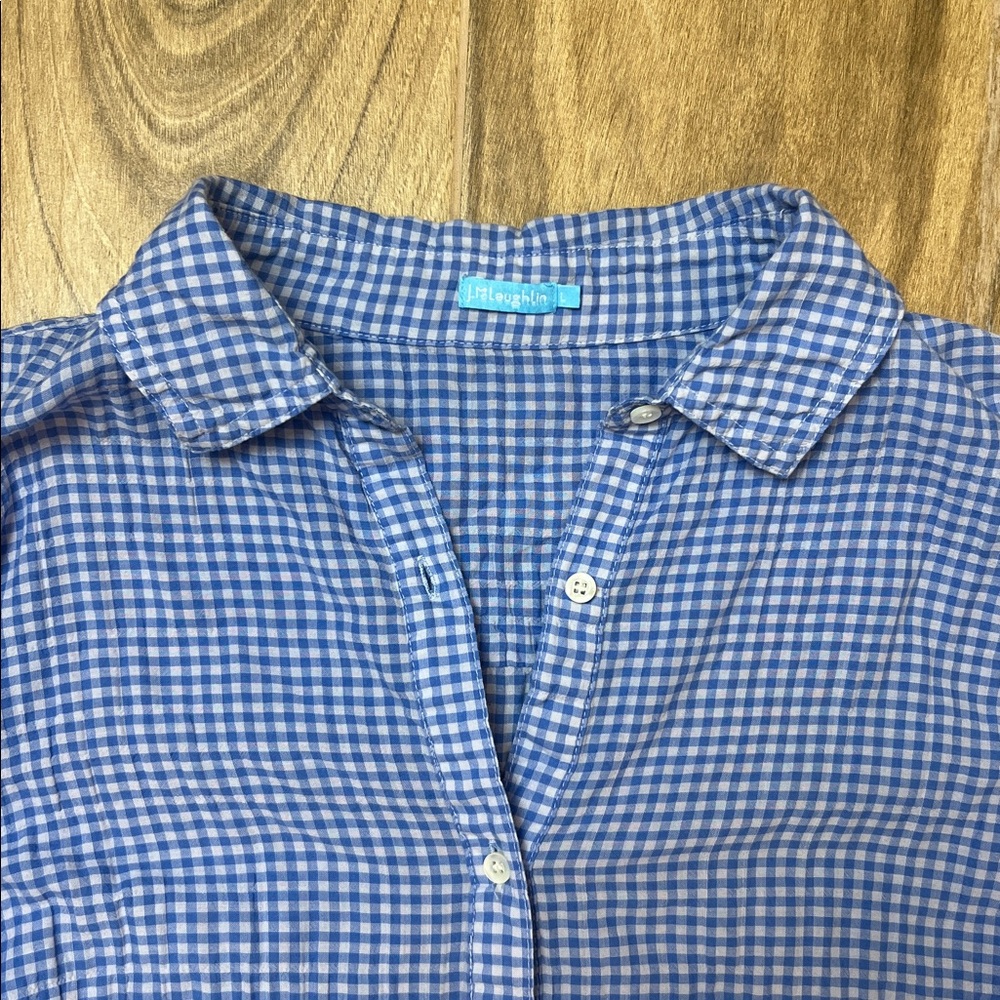 J. Mclaughlin Button Down Gingham Checkered Shirt - image 4